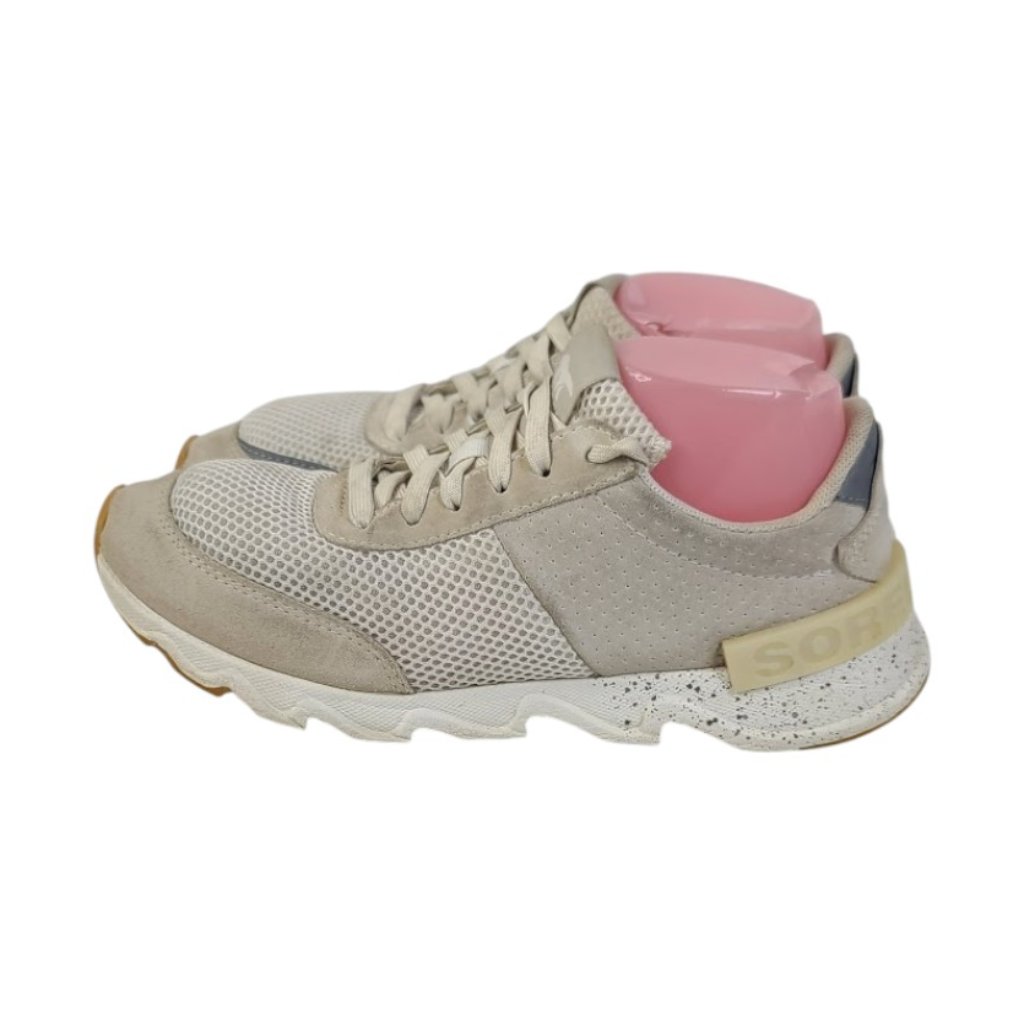 Sorel Women's Tan White Kinetic Lite Nl3516-100 Mesh Athletic Running Shoes Sz 9